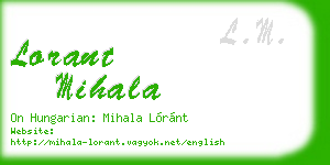 lorant mihala business card