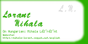 lorant mihala business card